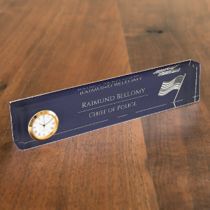 Porte-nom Pour Bureau Carte d'identité de bureau mince en ligne bleue
