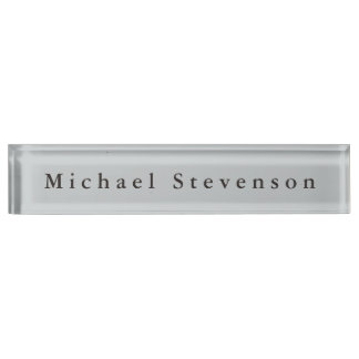 Porte-nom Pour Bureau Carte d'identité personnelle Gray classique