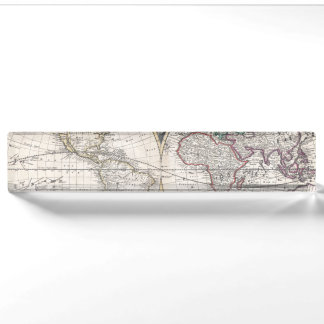 Porte-nom Pour Bureau Carte du monde de Bormeester de 1685