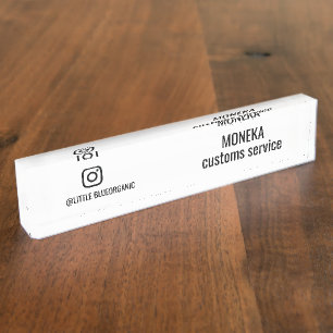 Porte-nom Pour Bureau Cartes professionnelles Instagram Votre nom Inst