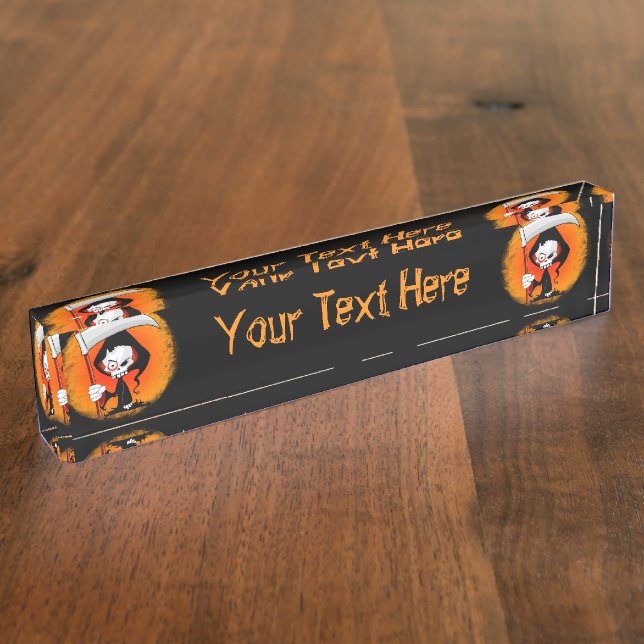 Porte-nom Pour Bureau Carton de la Faucheuse (Taille)