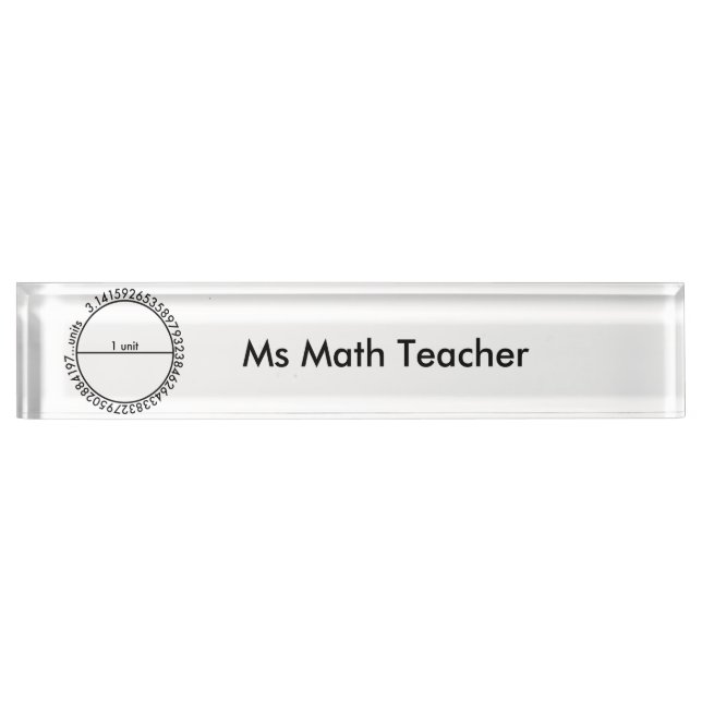 Porte-nom Pour Bureau Cercle de pi (Devant)