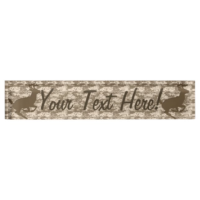 Porte-nom Pour Bureau Cerfs communs personnalisés Camo de camouflage de (Devant)