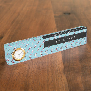 Porte-nom Pour Bureau Cerisier Fleur, Sakura Rose, Votre Nom