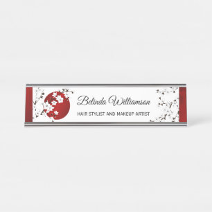 Porte-nom Pour Bureau Cherry Blossom japonais soleil levant