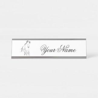 Porte-nom Pour Bureau Cheval en couleur noire