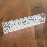 Chevron gris vert et crème personnalisé