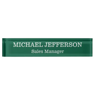 Porte-nom Pour Bureau Chic Chic Chic Chasseur Vert Couleur Personnalisée
