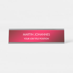 Porte-nom Pour Bureau Chic Elegant Plain élégant