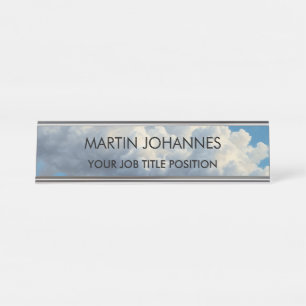 Porte-nom Pour Bureau Chic Elegant Plain élégant Ciel Bleu et Nuages