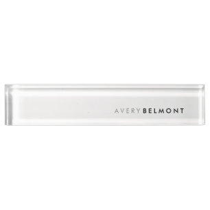 Porte-nom Pour Bureau Chic Professionnel Blanc Moderne Simple Minimalist