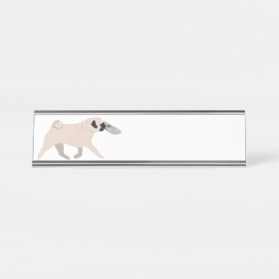 Porte-nom Pour Bureau Chien Carlin