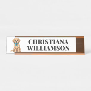 Porte-nom Pour Bureau Chien de Jour Personnalisé Avec Symbole Pi Profess