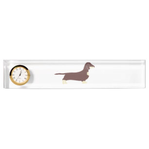 Porte-nom Pour Bureau chocolat et crème de silo dachshund