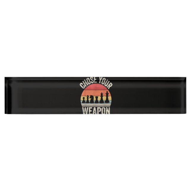 Porte-nom Pour Bureau Choose Your Weapon (Devant)