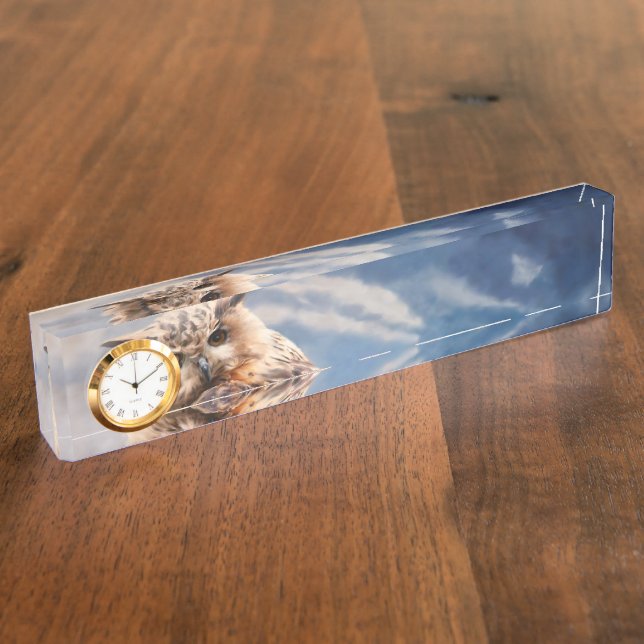 Porte-nom Pour Bureau Chouette de peinture (Taille)