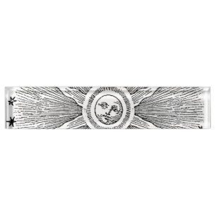 Porte-nom Pour Bureau Ciel Nocturne Antique Étoiles Solaires Zodiaque Mé