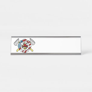 Porte-nom Pour Bureau Cimier des pompiers
