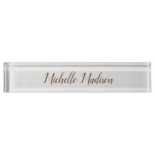 Porte-nom Pour Bureau Clair minimaliste moderne écriture manuscrite call
