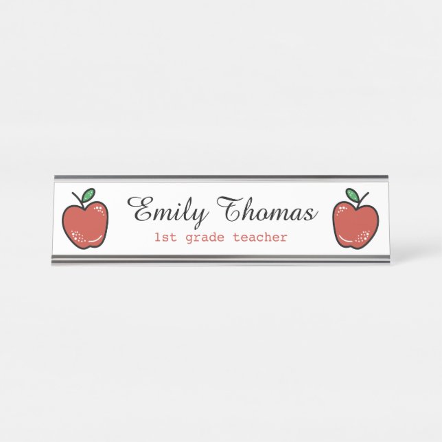 Porte-nom Pour Bureau Classe Cute Red Apples (Devant)