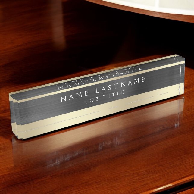Porte-nom Pour Bureau Classe Executive Black Gold Professional (Créateur téléchargé)