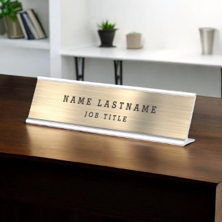 Porte-nom Pour Bureau Classe moderne Executive Gold Professional