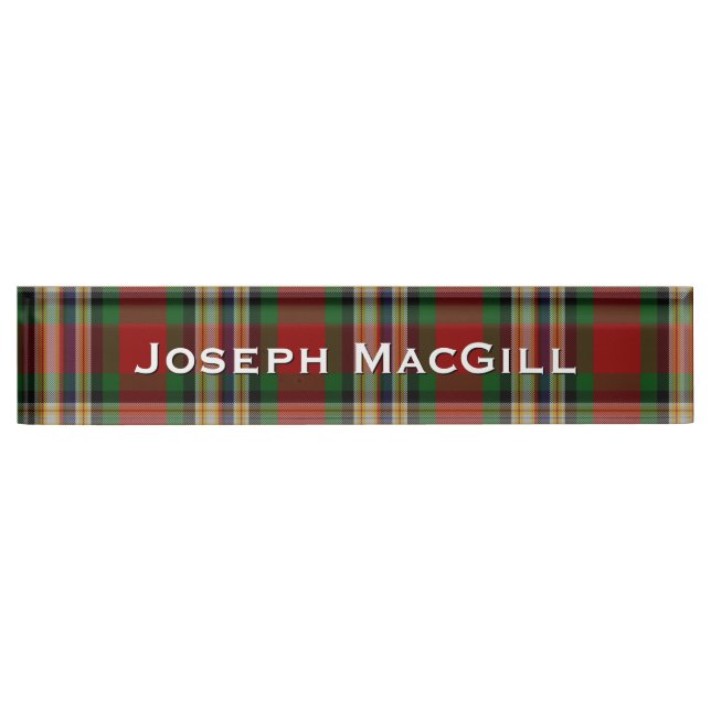 Porte-nom Pour Bureau Classic Clan MacGill Custom Desk Nameplate (Devant)