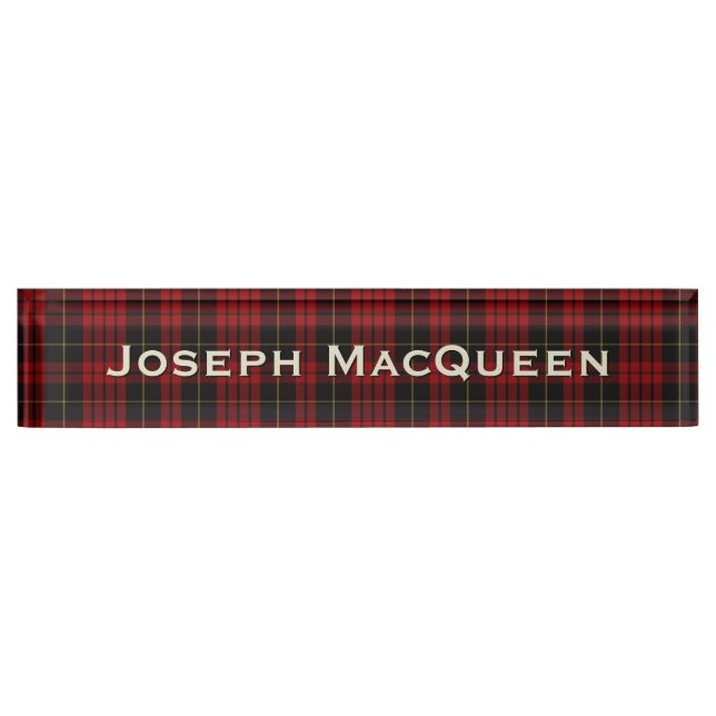 Porte-nom Pour Bureau Classic Clan MacQueen Custom Desk Nameplate (Devant)
