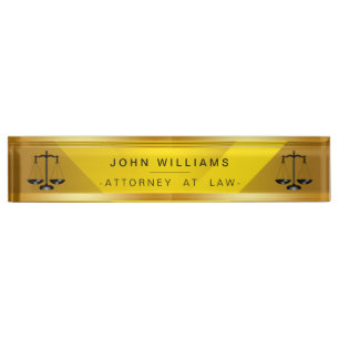 Porte-nom Pour Bureau Classique juridique d'échelle de noir d'or
