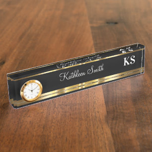 Porte-nom Pour Bureau Classy Ladies Monogram Bureau Nom Plate