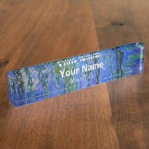 Porte-nom Pour Bureau Claude Monet - Nymphéas avec saule pleureur