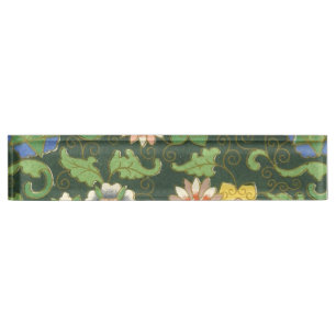 Porte-nom Pour Bureau Cloisonne Chine Patter Asiatique Oriental