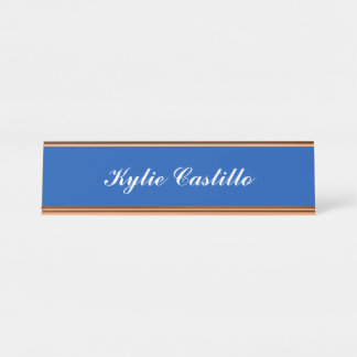 Porte-nom Pour Bureau Cobalt Blue Unique Professional Calligraphy