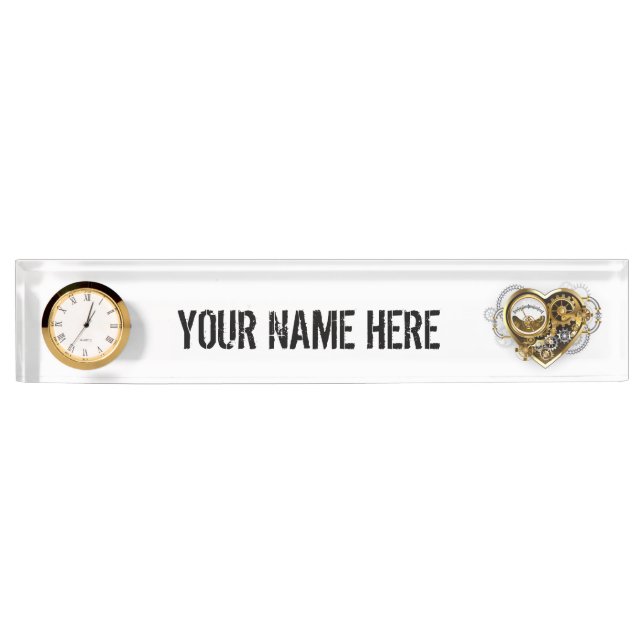 Porte-nom Pour Bureau Coeur vapeur avec un manomètre (Devant)