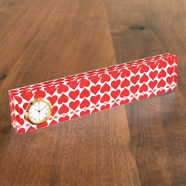 Porte-nom Pour Bureau Coeurs rouges Motif, Romantique, Amour (Taille)