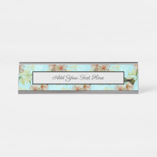 Porte-nom Pour Bureau Colibri Oiseau-Mouche Feuille Verte Printemps