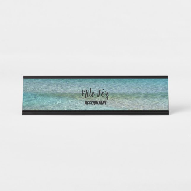 Porte-nom Pour Bureau Comptable des vagues d'eau de la mer Nature Bureau (Devant)