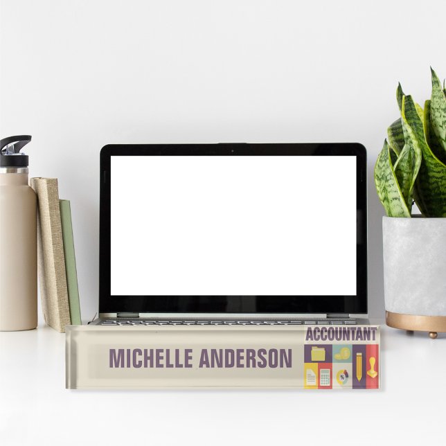 Porte-nom Pour Bureau Comptable Professionnel Conception Iconique (Créateur téléchargé)
