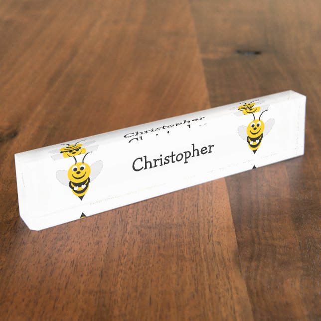 Porte-nom Pour Bureau Conception d'abeilles (Taille)