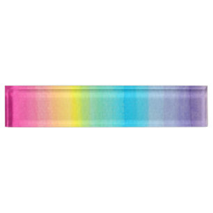Porte-nom Pour Bureau Conception d'arc-en-ciel d'aquarelle