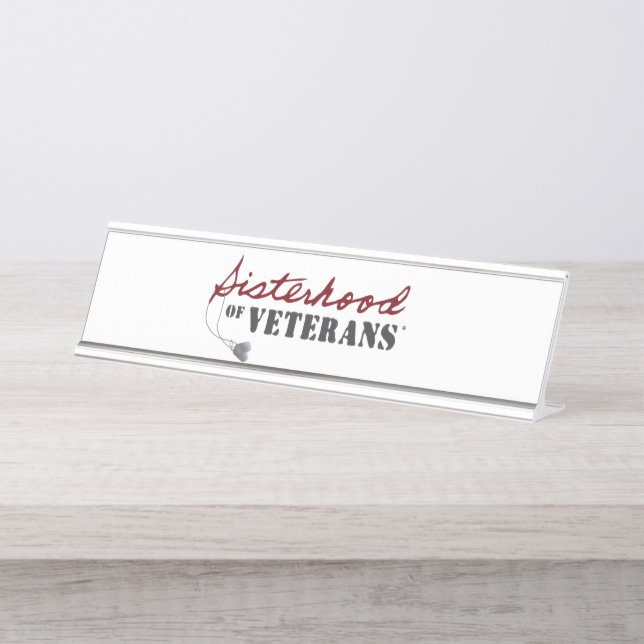 Porte-nom Pour Bureau Conception de fierté militaire des sœurs de vétéra (Devant)