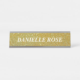 Porte-nom Pour Bureau Conception d'or d'arrière - plan