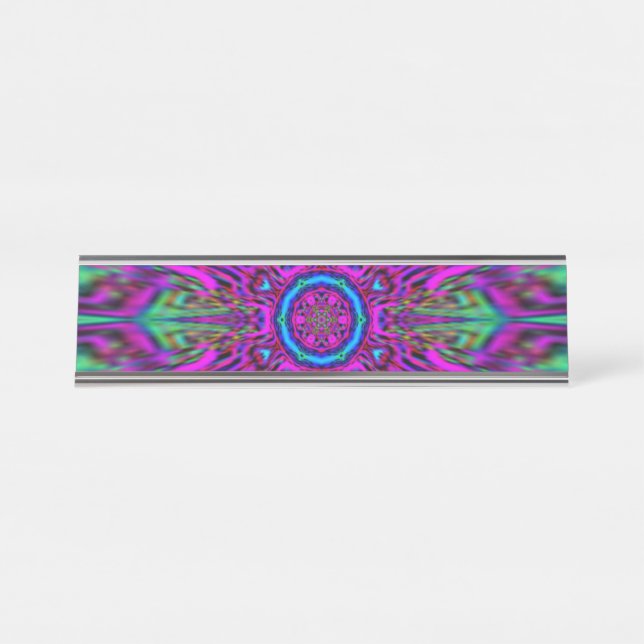 Porte-nom Pour Bureau conception mandala (Devant)