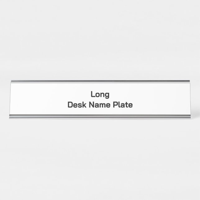 Porte-nom Pour Bureau Concevez Votre Propre Long Argent (Devant)