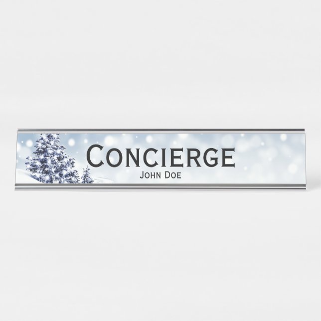 Porte-nom Pour Bureau Concierge Édition de Noël (Devant)
