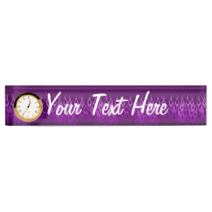 Porte-nom Pour Bureau Cool Purple Racing Flames Design