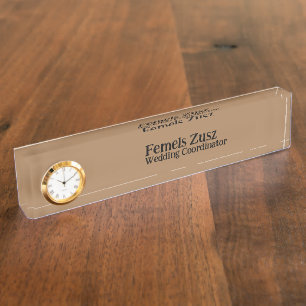 Porte-nom Pour Bureau Coordinateur du Mariage Brown couleur tendance