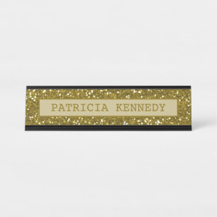 Porte-nom Pour Bureau Copie de parties scintillantes d'or