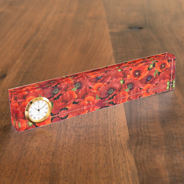 Porte-nom Pour Bureau Coquelicot (Taille)
