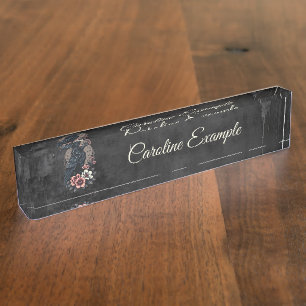 Porte-nom Pour Bureau Corbeau noir